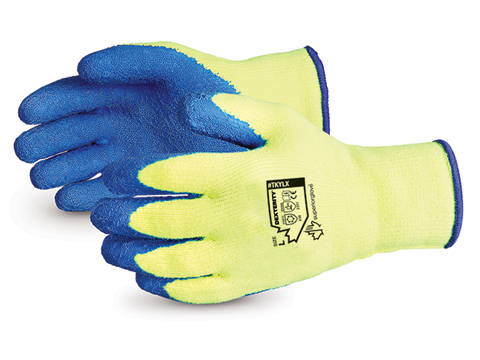#TKYLX  - Superior Glove® Dexterity® LX Reverse-Terry High-Viz Winter Knit Puncture Resistant Work Glove w/ Latex Coated Palms